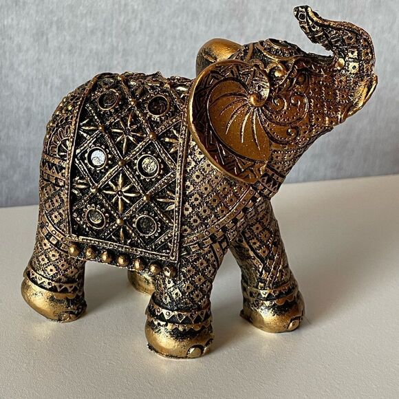 Elephant Home Decor Black and Gold Small Decorative Piece - Picture 11 of 11